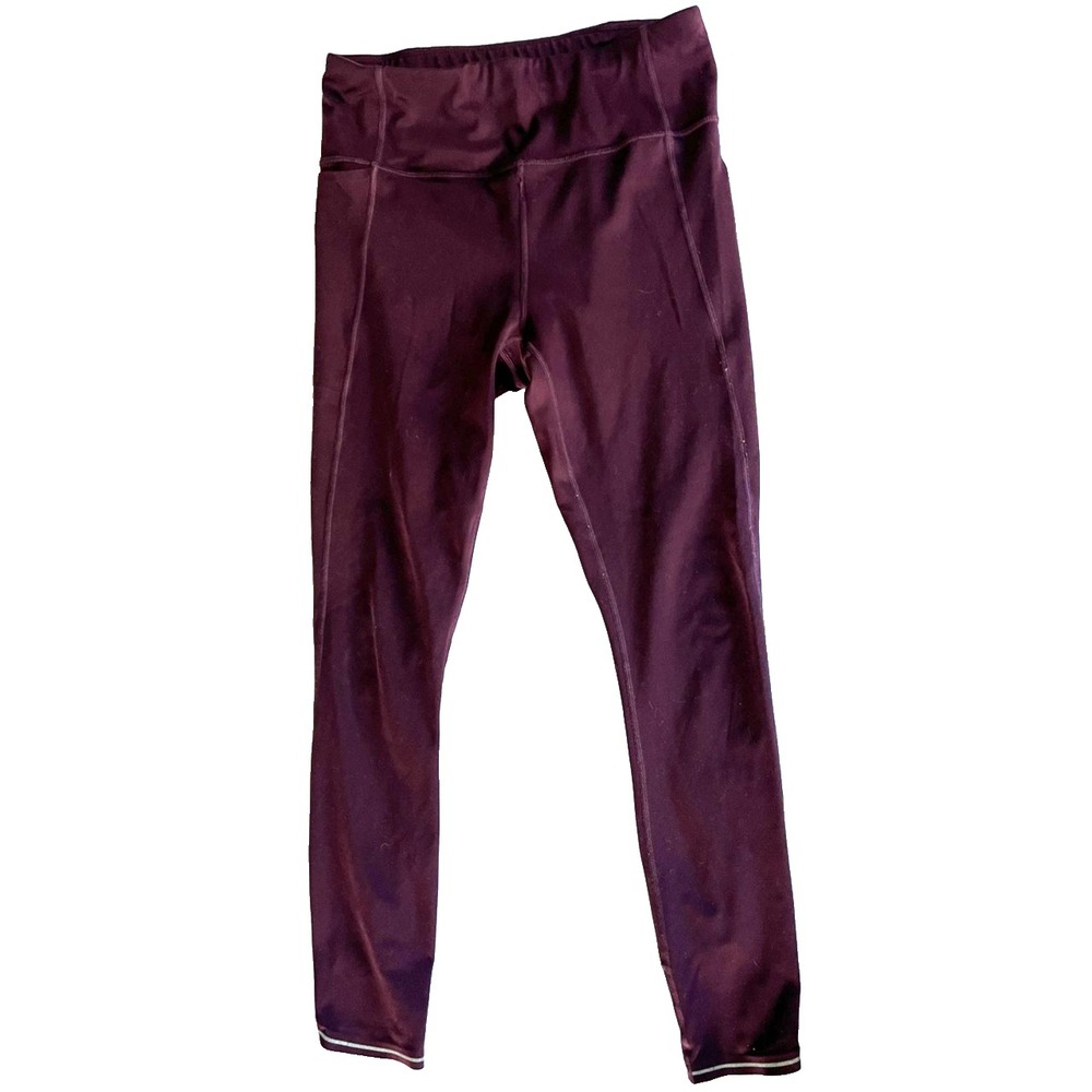 Athleta Legging Women XS Burgundy High Rise Running Leggings Reflective Athletic